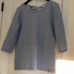 Talbots Twist Back Top - Dot Jacquard